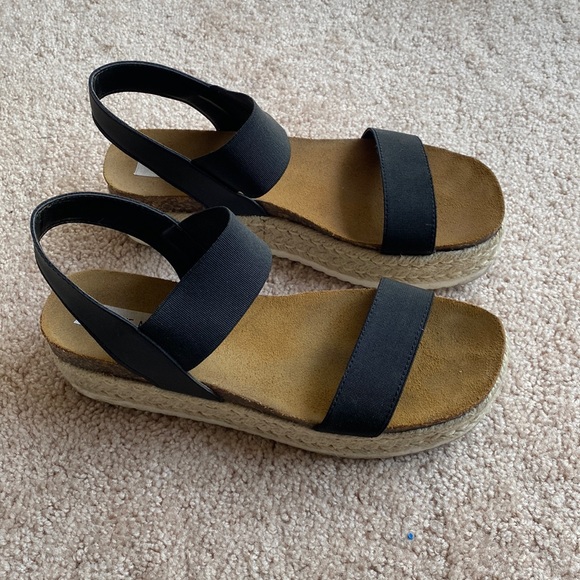 Black Steven Madden  Kimmie Espadrille sandals - Picture 2 of 2